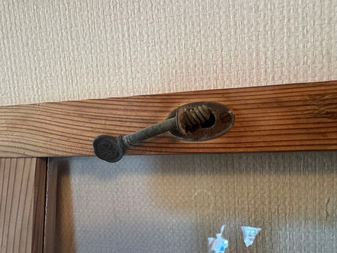 アンティーク ガラス扉 4枚セット 昭和レトロ 鍵付き扉DIY