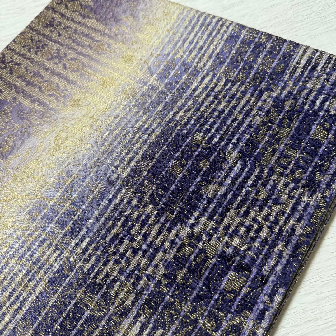 m126 シルクモール金華山織 ビロード モール織 袋帯 正絹　未使用