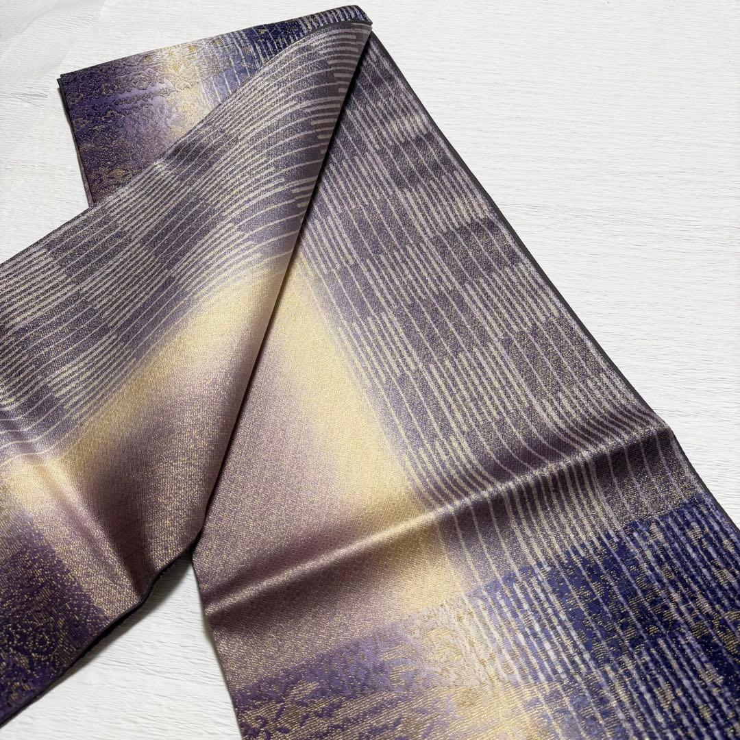 m126 シルクモール金華山織 ビロード モール織 袋帯 正絹　未使用