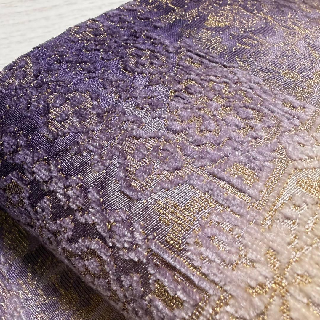 m126 シルクモール金華山織 ビロード モール織 袋帯 正絹　未使用