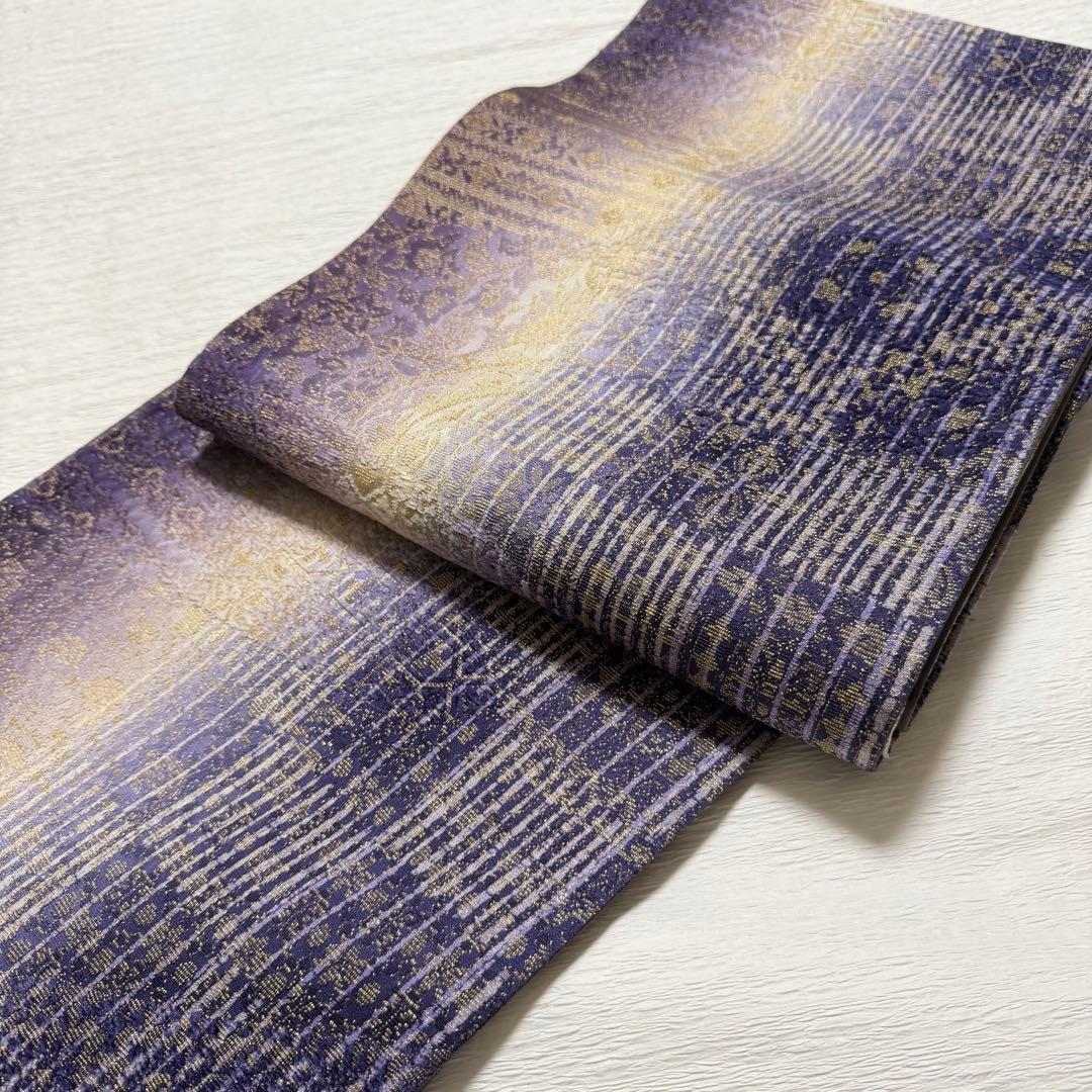 m126 シルクモール金華山織 ビロード モール織 袋帯 正絹　未使用