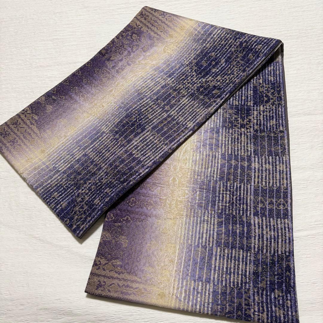 m126 シルクモール金華山織 ビロード モール織 袋帯 正絹　未使用