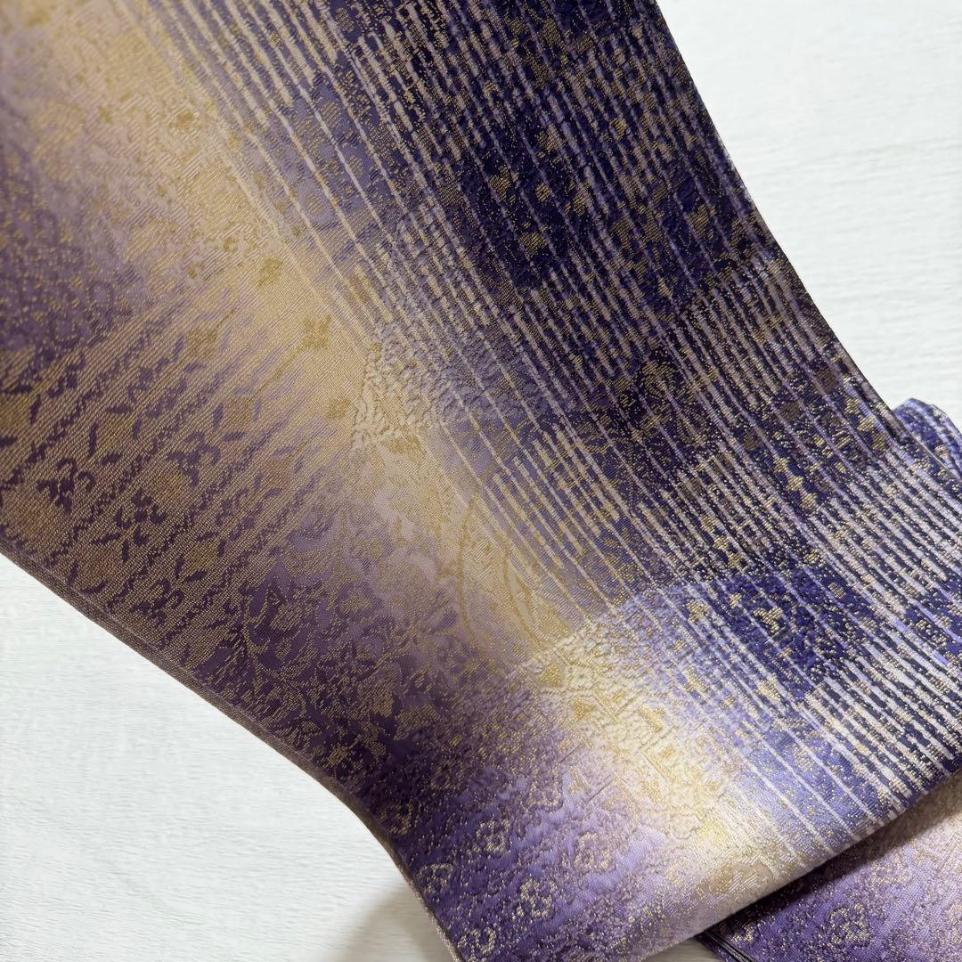 m126 シルクモール金華山織 ビロード モール織 袋帯 正絹　未使用