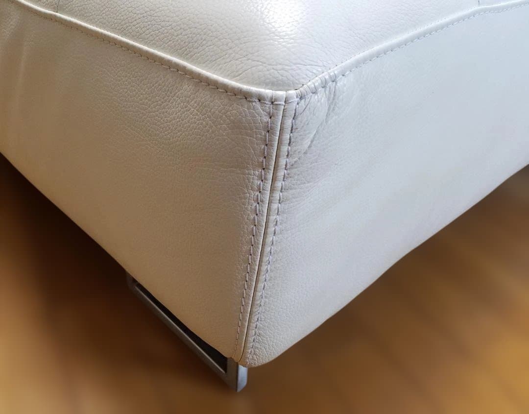 IDC 大塚家具 本革 ソファ L/Sコンフォート11 ホワイト レザー 中古