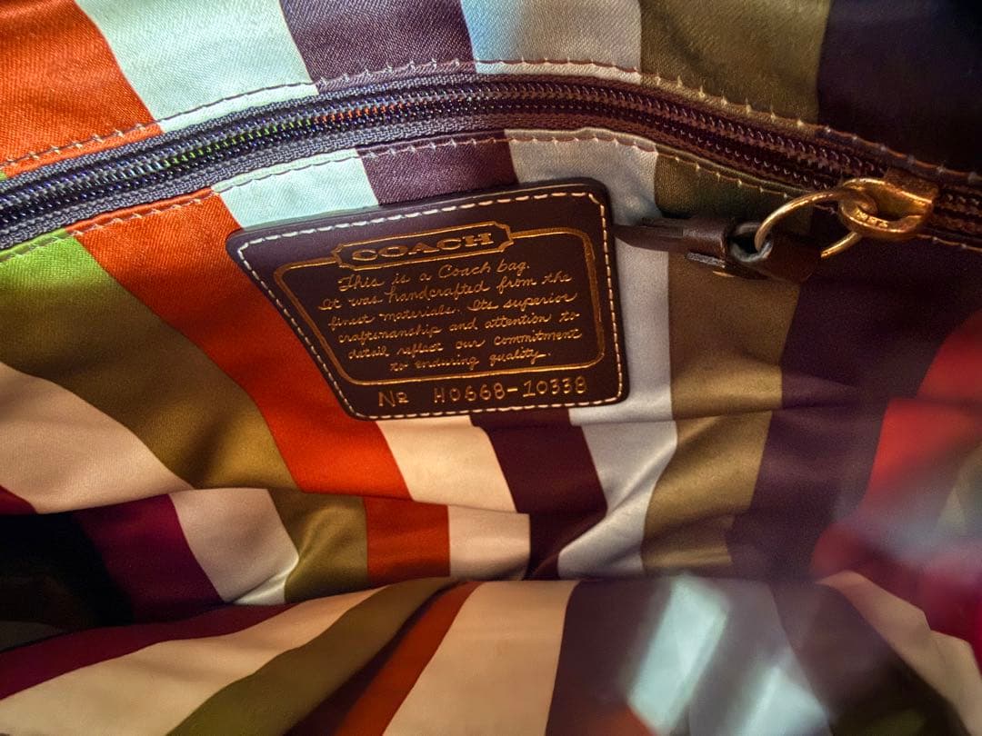 COACH ワンショルダー バッグ シグネチャー ターンロック ベージュ