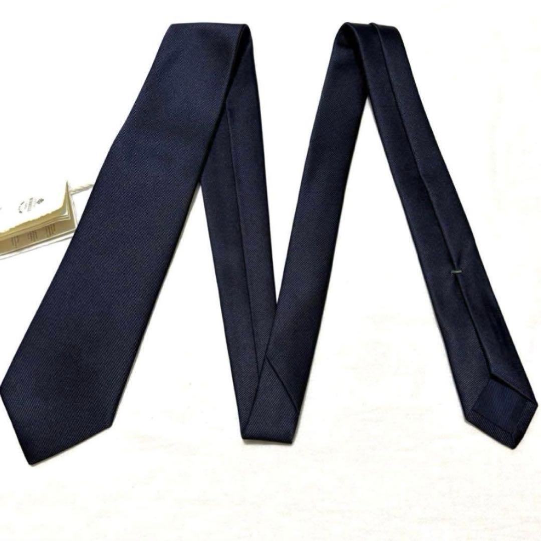 新品　ルイジボレッリ　ネクタイ　濃紺　ダークネイビー　無地　ソリッド　タグ付