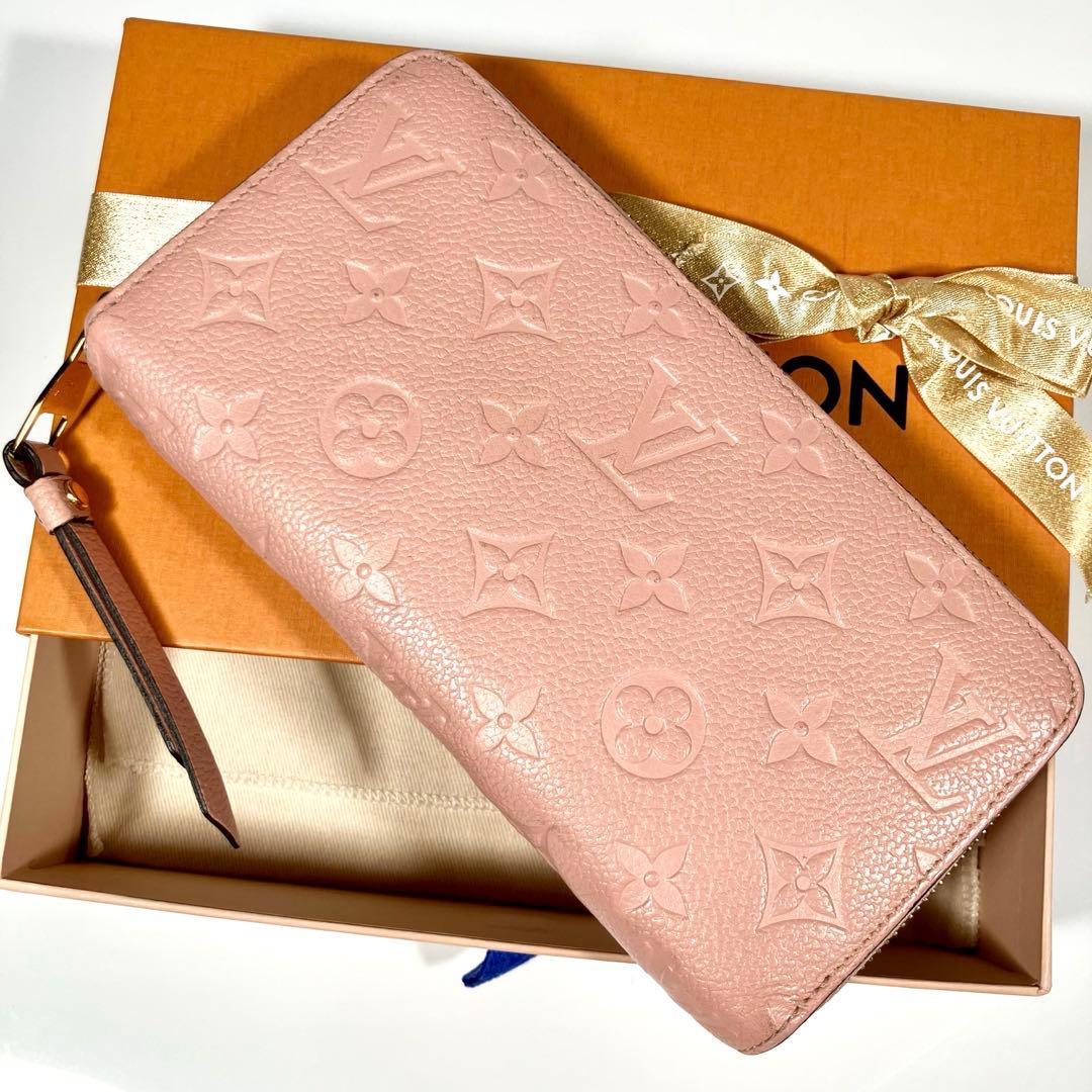 ルイヴィトン モノグラム アンプラント ジッピーウォレット ローズ M64090