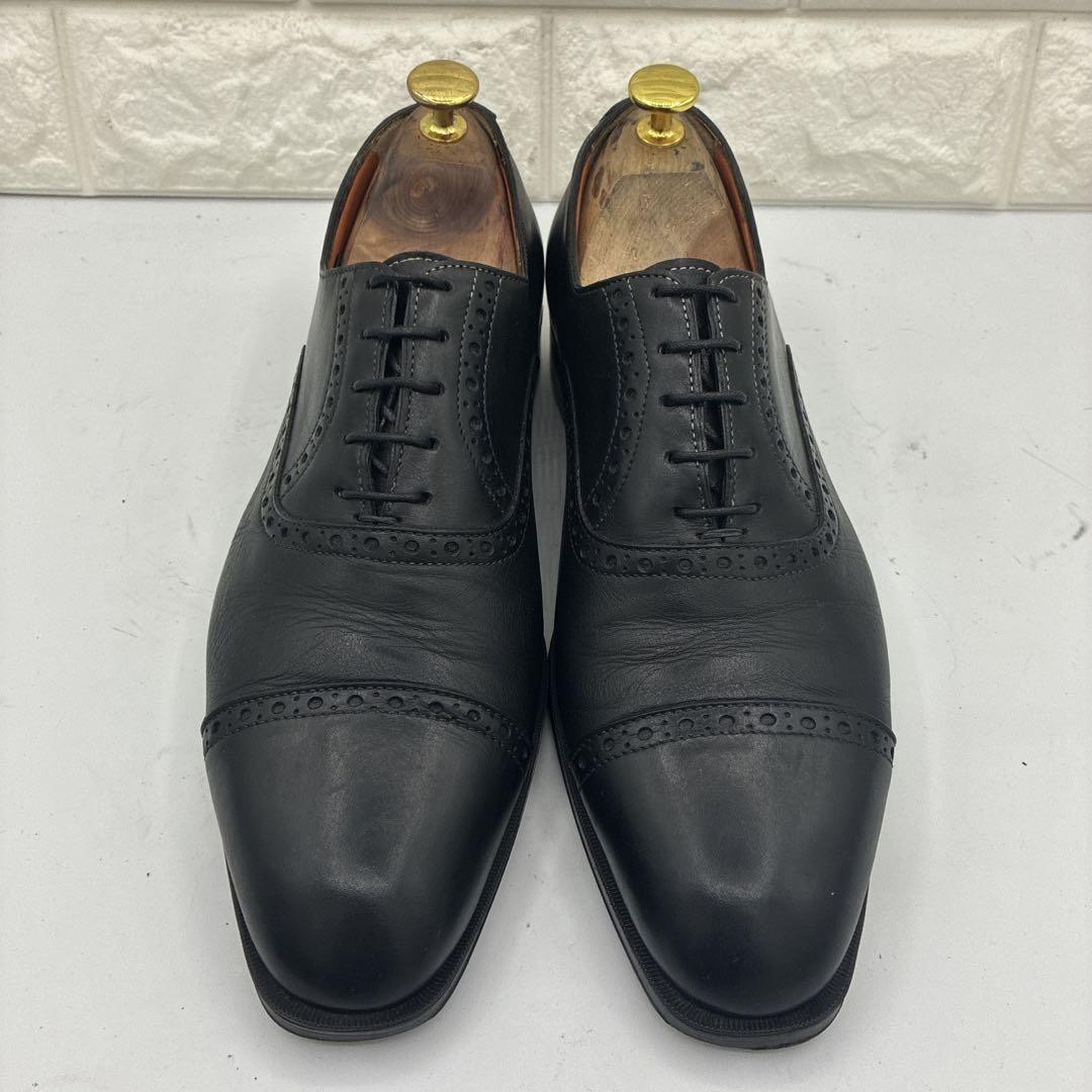 【美品】Santoni サントーニ ストレートチップ 6 ビジネスシューズ 黒