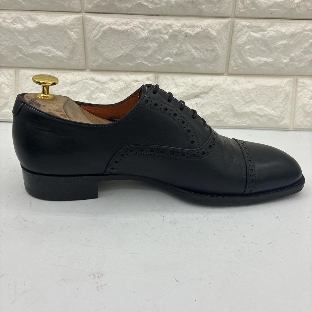 【美品】Santoni サントーニ ストレートチップ 6 ビジネスシューズ 黒