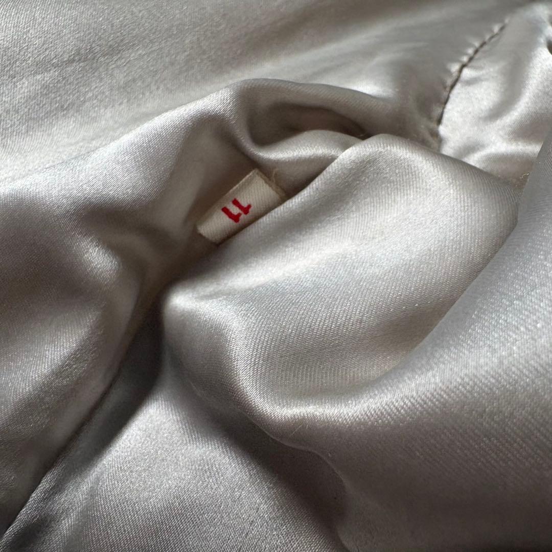 毛並み◎ 本皮　サファイアミンク　毛皮　11号　着丈69 シルバー　ハーフ L