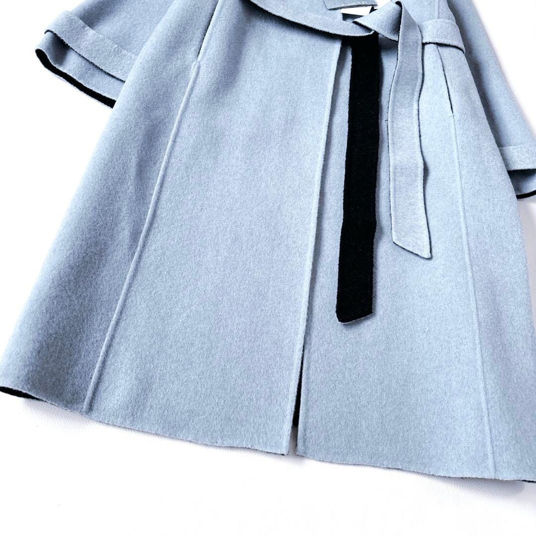 タグ付き未使用品♡東京ソワール リバーシブル ノーカラーリバーコート カシミヤ混