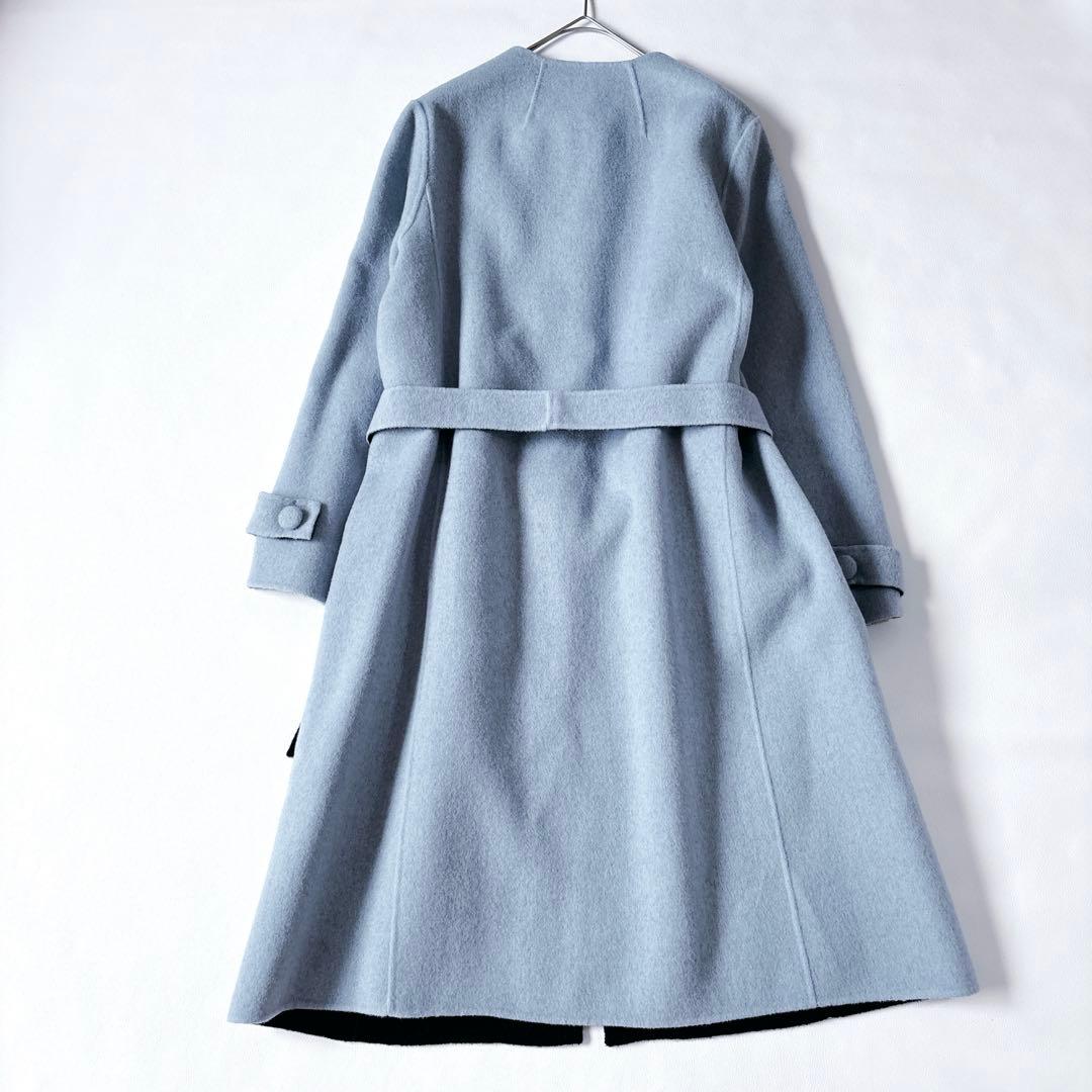 タグ付き未使用品♡東京ソワール リバーシブル ノーカラーリバーコート カシミヤ混