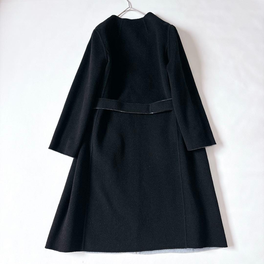 タグ付き未使用品♡東京ソワール リバーシブル ノーカラーリバーコート カシミヤ混