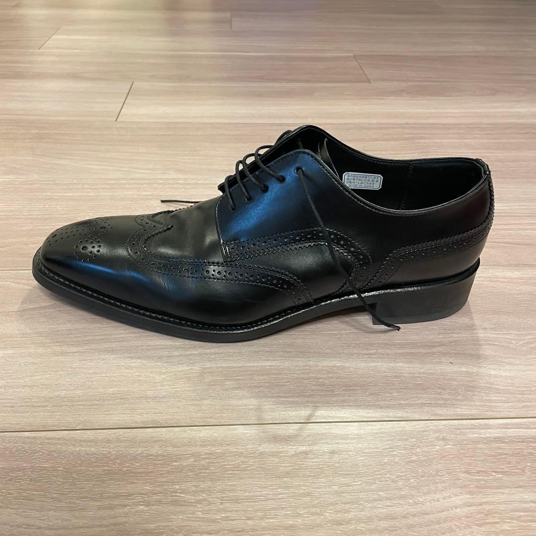 【リーガル】ブラックレザー　ウィングチップシューズ