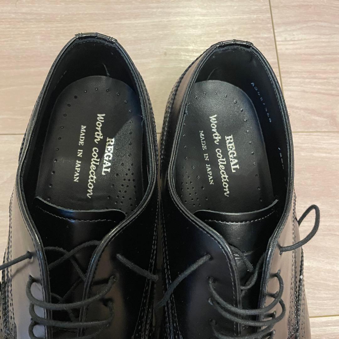 【リーガル】ブラックレザー　ウィングチップシューズ
