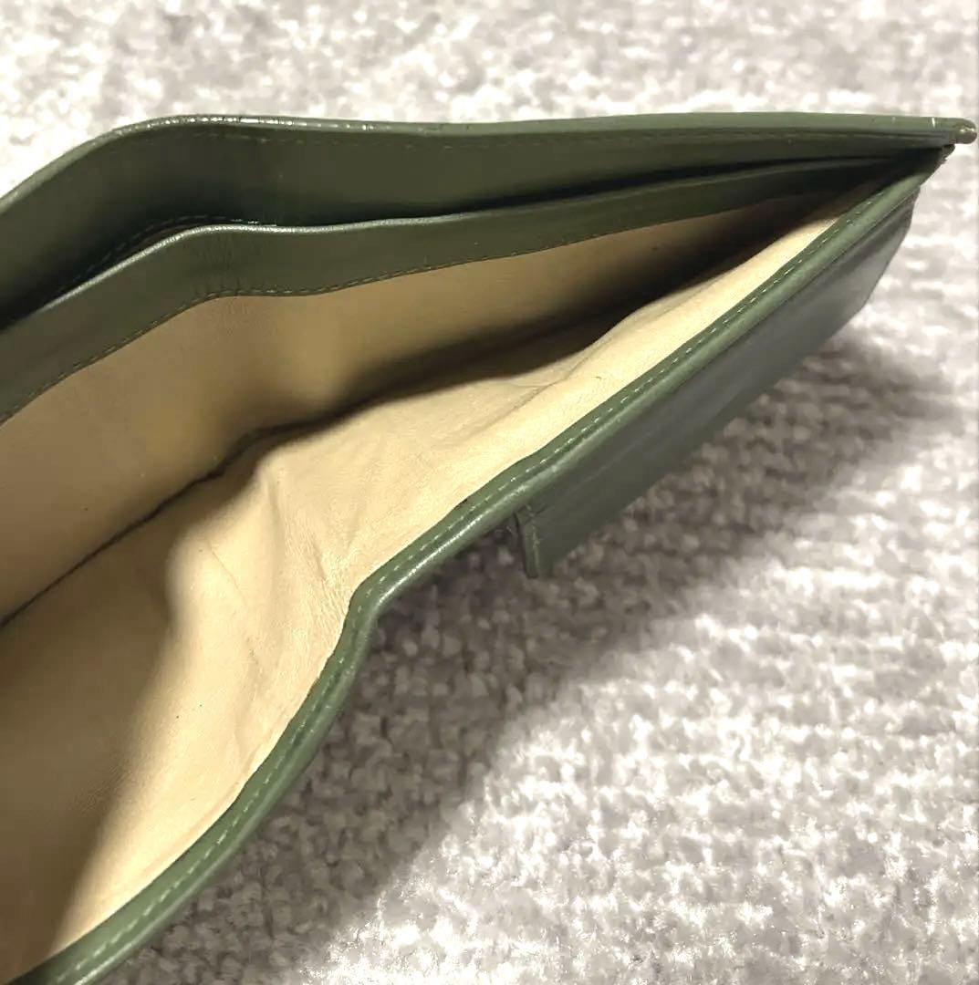 BOTTEGA VENETA 二つ折り財布 レザーダークグリーン