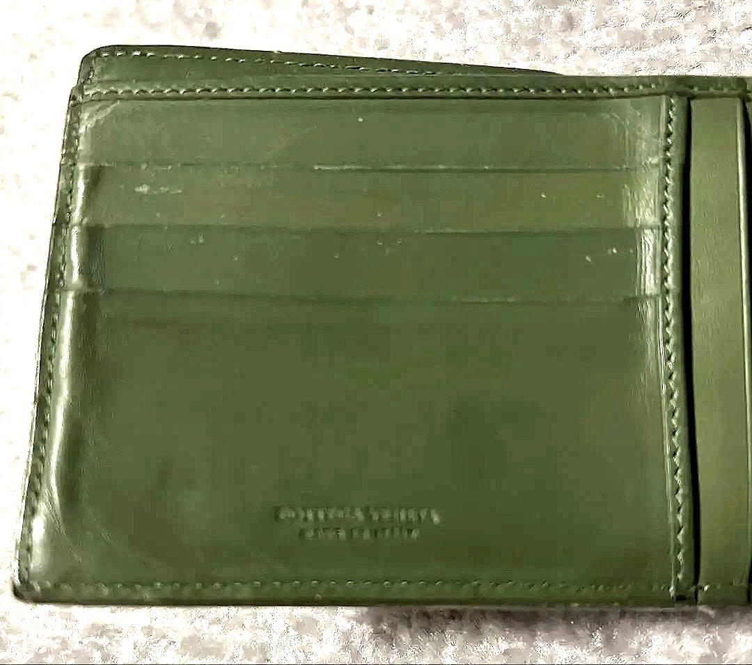 BOTTEGA VENETA 二つ折り財布 レザーダークグリーン