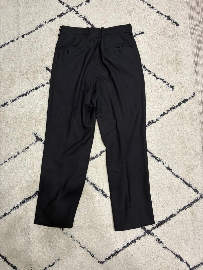 【cornier】スラックス 梳毛ウール100% ブラック M