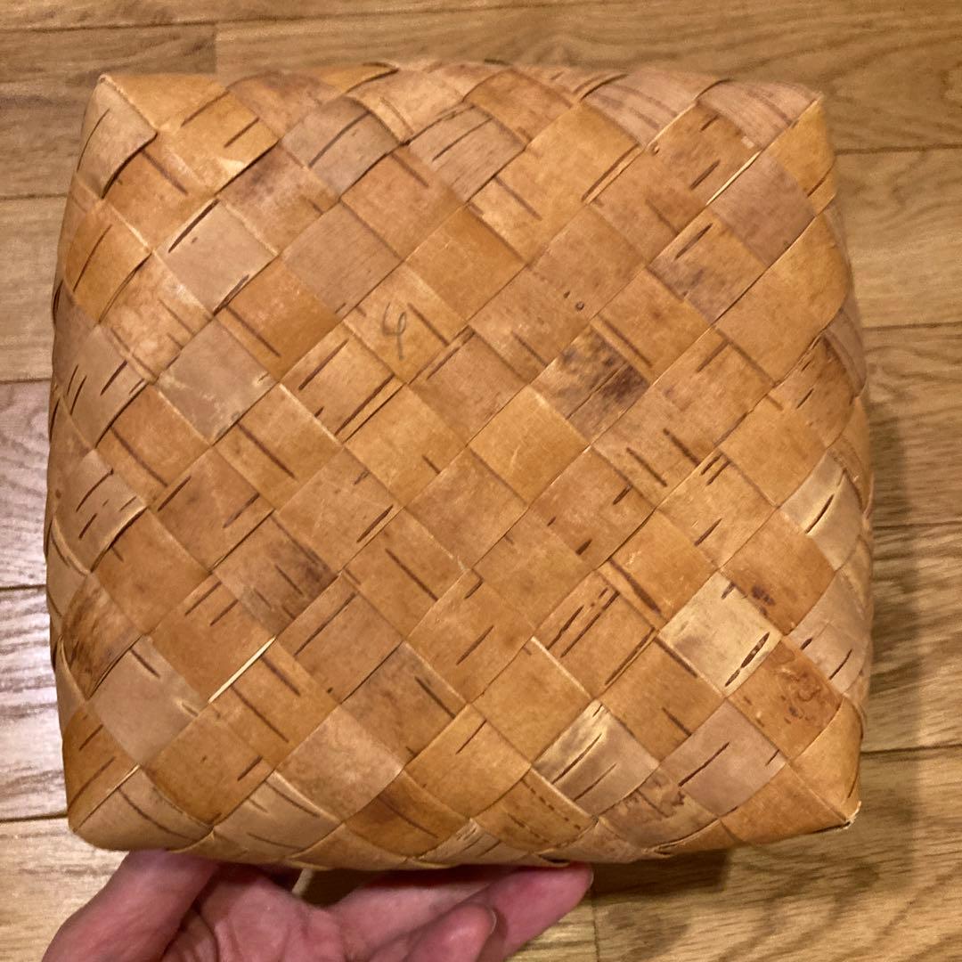 北欧　白樺　かご　バスケット