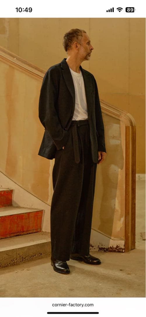 スーツ Cornier Super140's WOOL SILK NEP BELTED