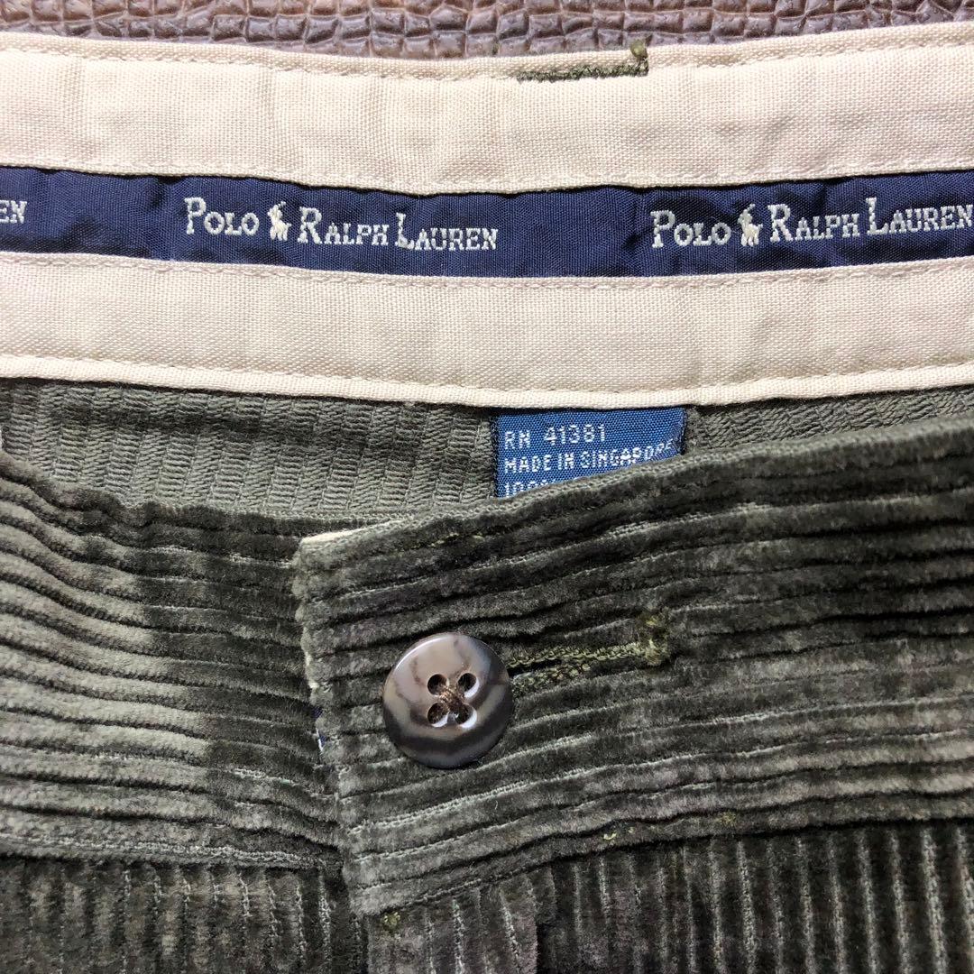90s Polo Ralph Lauren カーキ　ツータック コーデュロイ