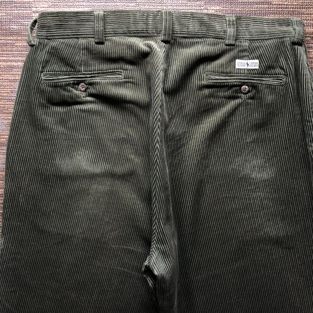 90s Polo Ralph Lauren カーキ　ツータック コーデュロイ