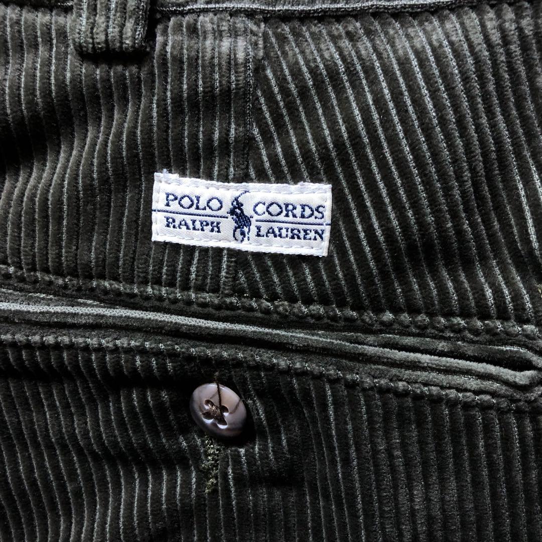 90s Polo Ralph Lauren カーキ　ツータック コーデュロイ