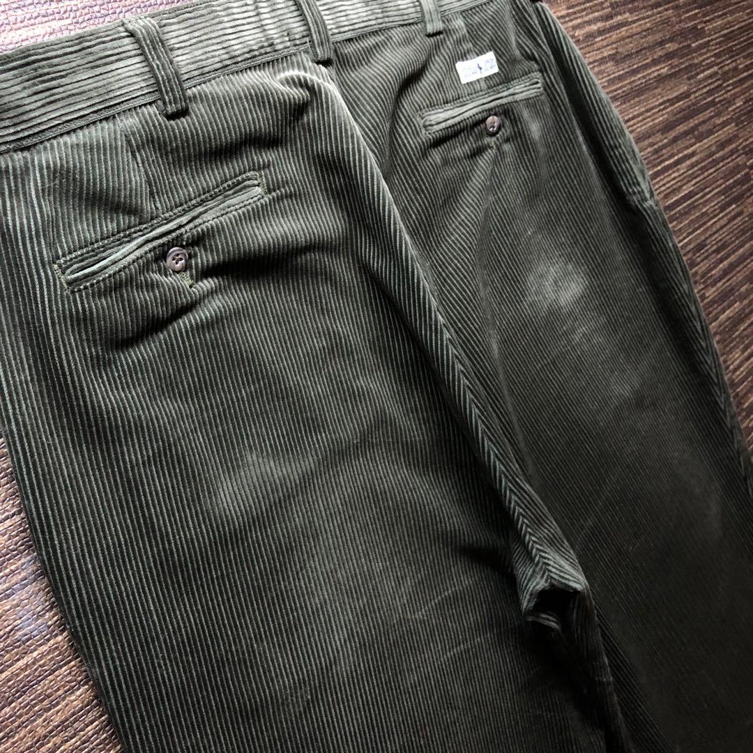 90s Polo Ralph Lauren カーキ　ツータック コーデュロイ