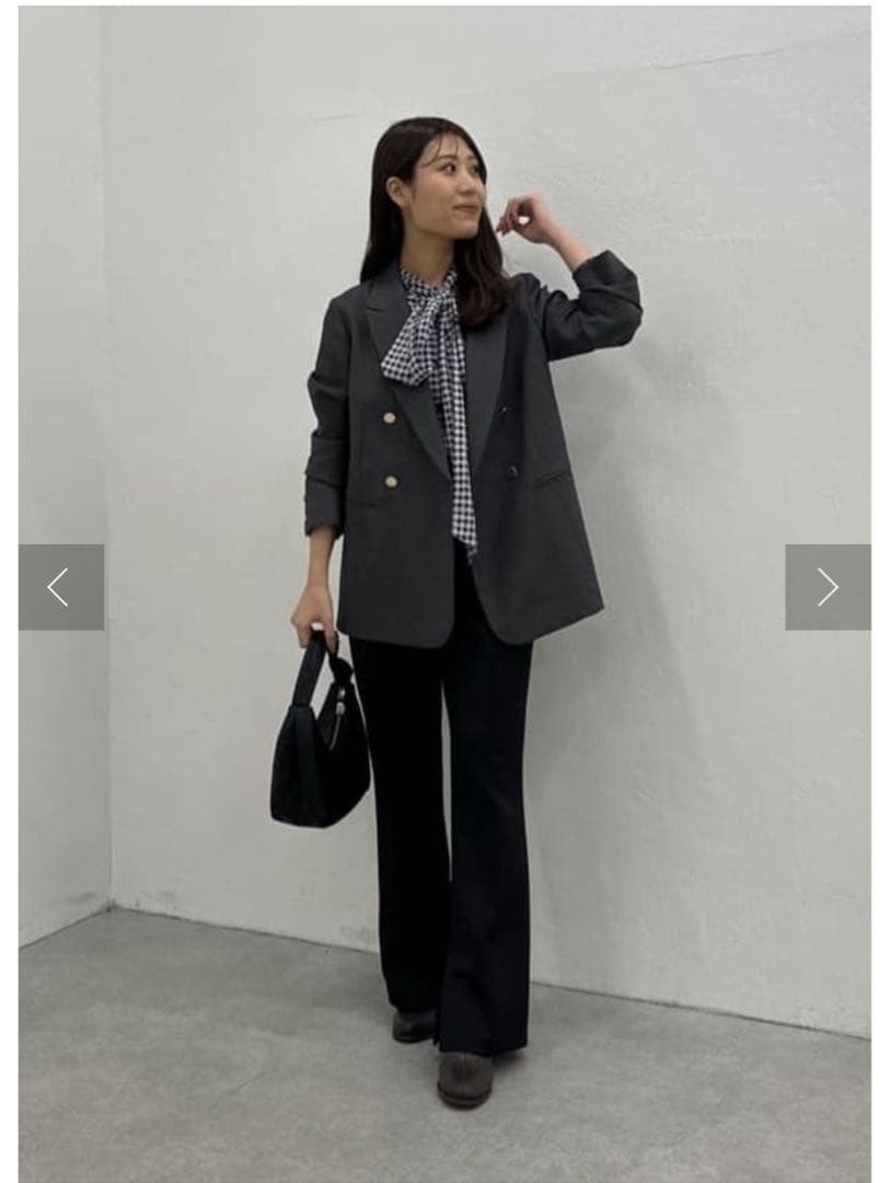 新品タグ付き⭐︎コラージュ　ウールライクダブルジャケット　チャコールグレー　現行品