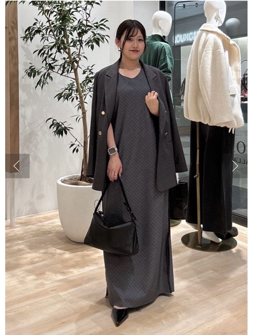 新品タグ付き⭐︎コラージュ　ウールライクダブルジャケット　チャコールグレー　現行品