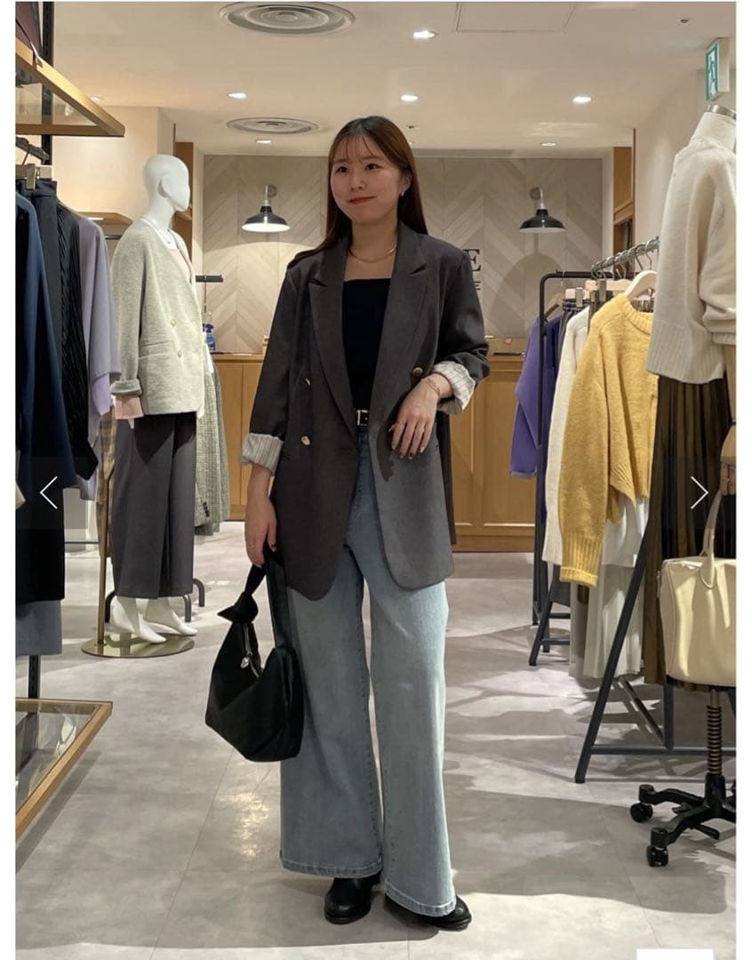 新品タグ付き⭐︎コラージュ　ウールライクダブルジャケット　チャコールグレー　現行品