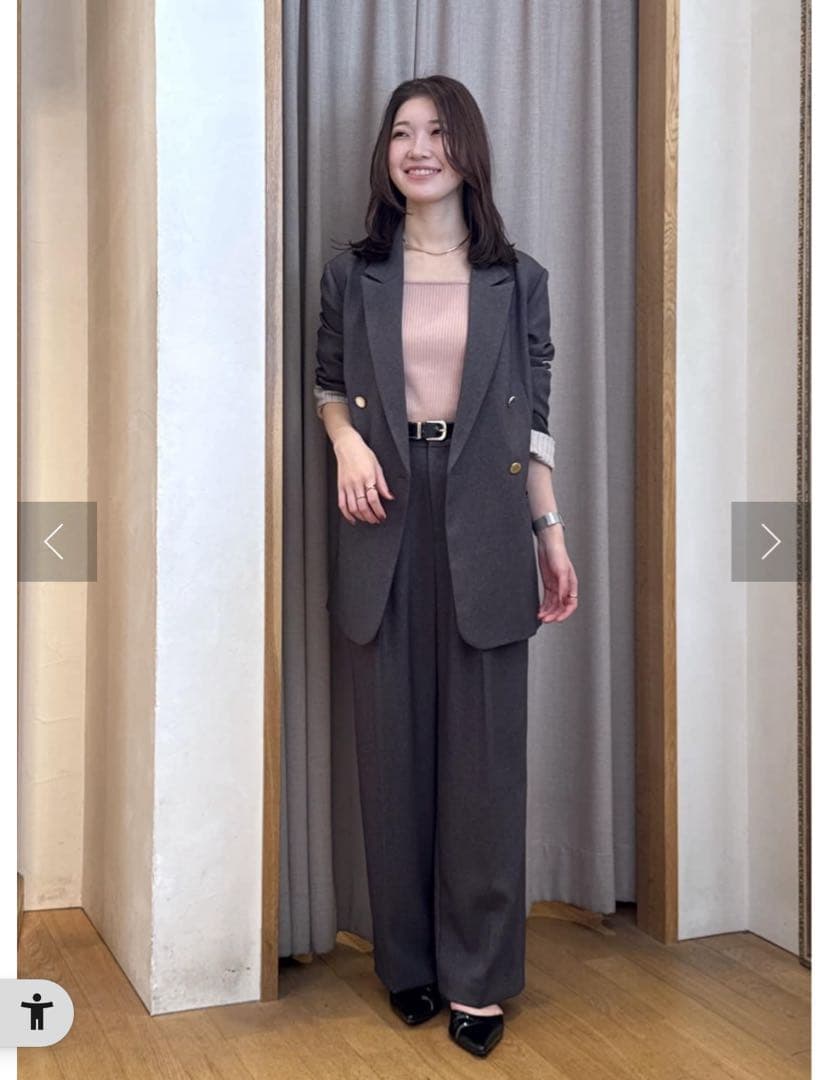 新品タグ付き⭐︎コラージュ　ウールライクダブルジャケット　チャコールグレー　現行品