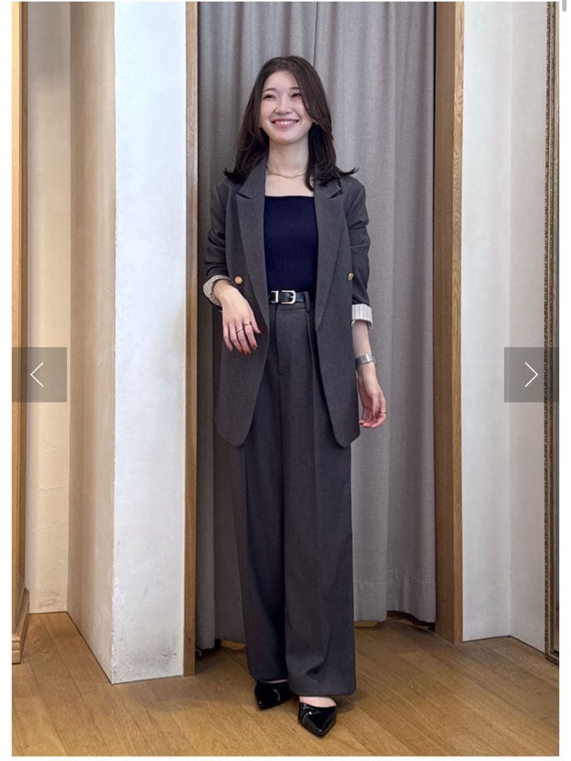 新品タグ付き⭐︎コラージュ　ウールライクダブルジャケット　チャコールグレー　現行品