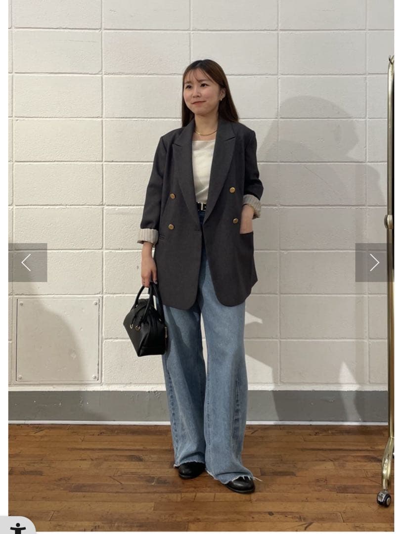 新品タグ付き⭐︎コラージュ　ウールライクダブルジャケット　チャコールグレー　現行品