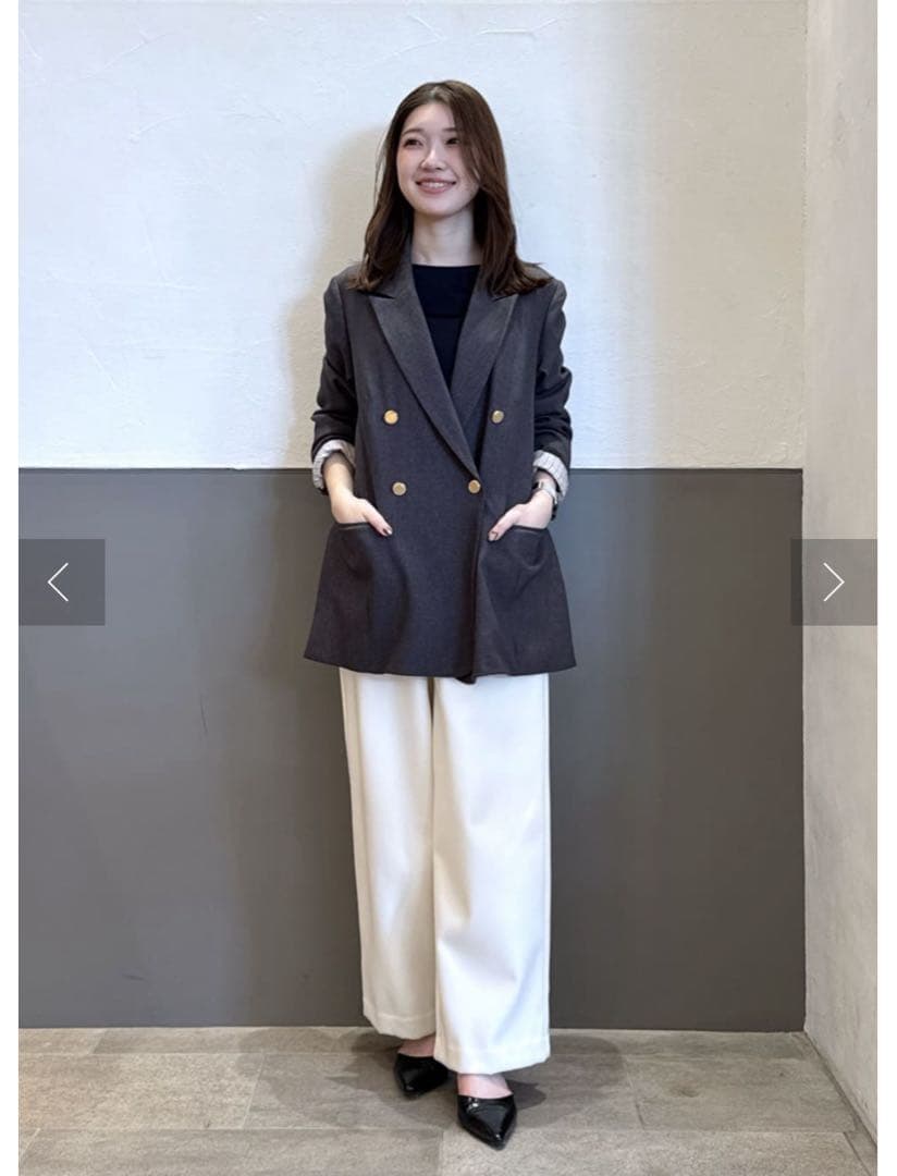 新品タグ付き⭐︎コラージュ　ウールライクダブルジャケット　チャコールグレー　現行品