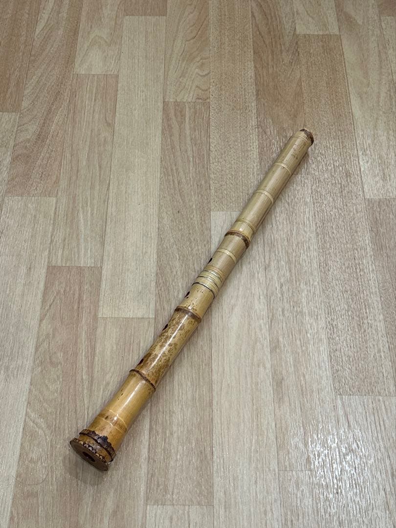 尺八　銀越銘　1尺9寸　銀巻き　銀三線