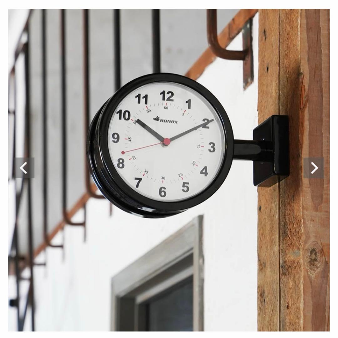 値下げ DOUBLE FACE CLOCK 170D BLACK
