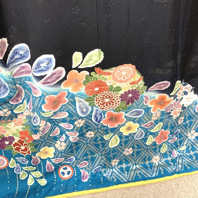 511w6〇引き振袖 金駒刺繍 金彩 地紋 花 掛下〇美品 結婚式 舞台衣装