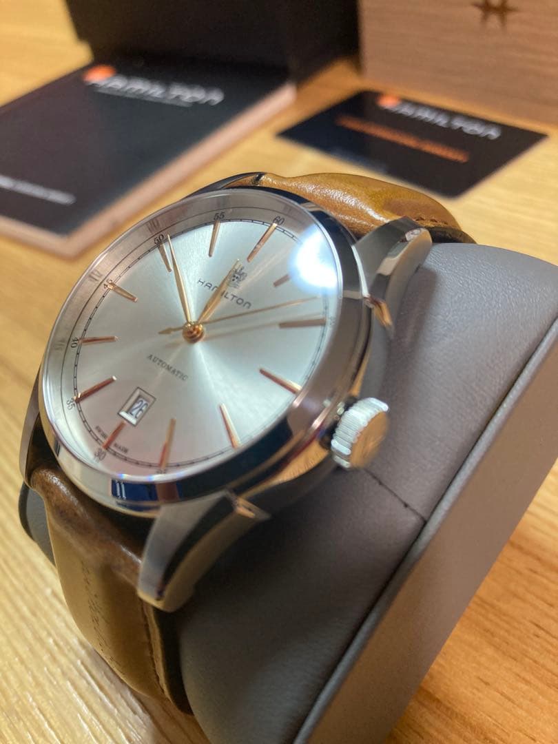 Hamilton 自動巻き 腕時計 シルバー/ブラウン