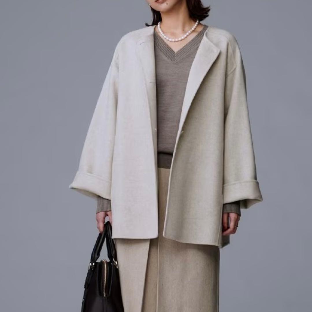 極美品♡ アンタイトル ミディ丈 軽やか セミラグランリバー コート 今季