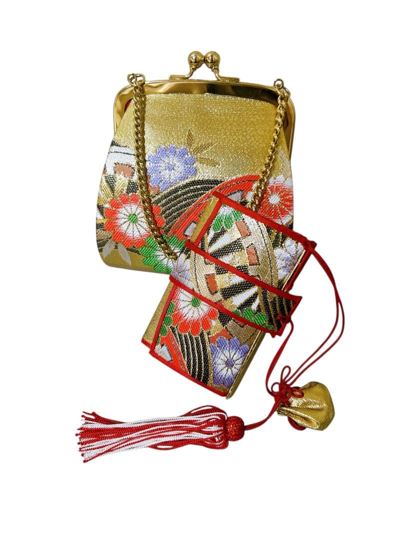 豪華正絹!赤×ゴールド♡七五三　7歳　女の子　フルセット　一式　辻ヶ花風