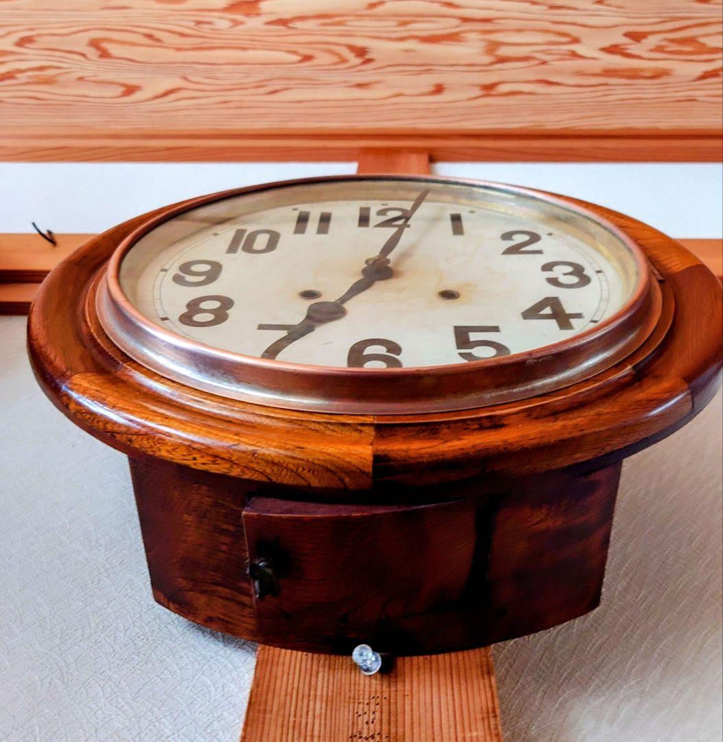 〈完動・美品〉精工舎①　十二吋グレシャム丸型ゼンマイ振り子時計