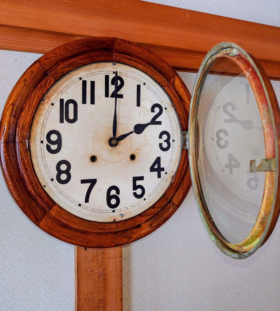 〈完動・美品〉精工舎①　十二吋グレシャム丸型ゼンマイ振り子時計