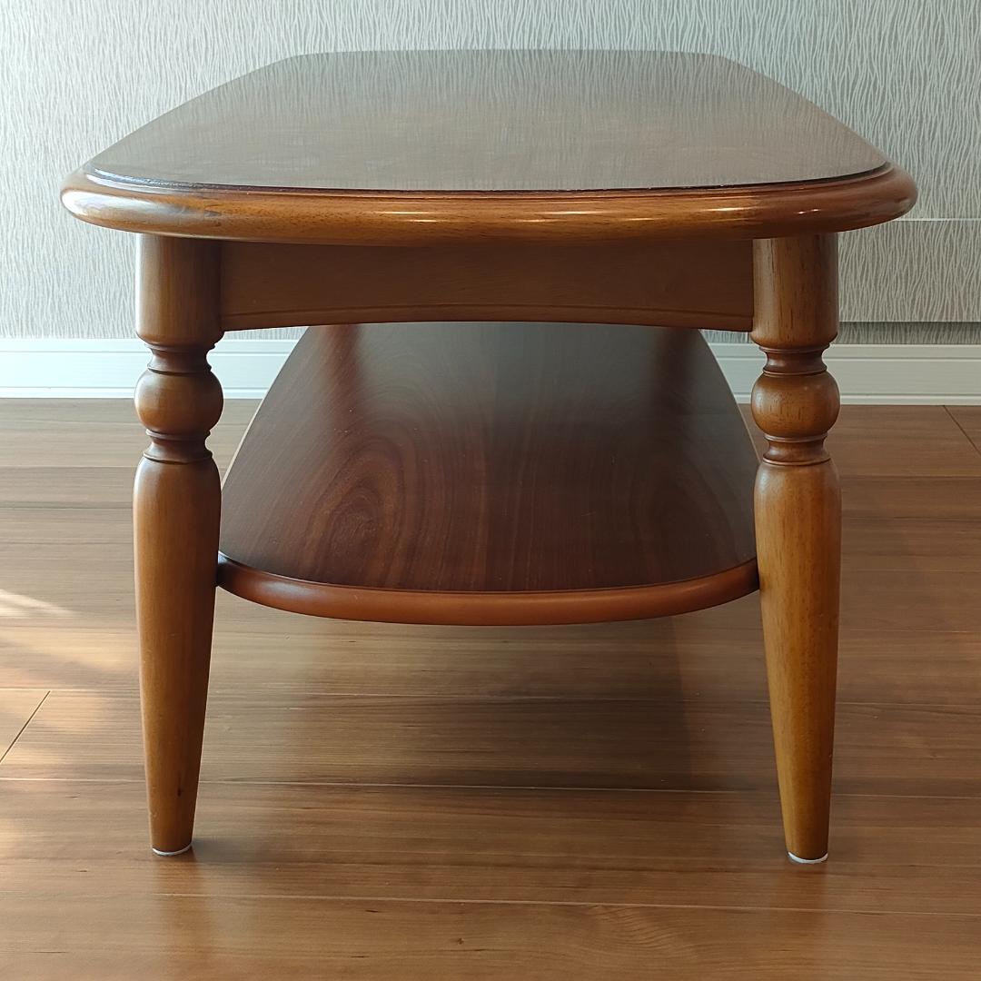 チターノ　カリモク　センターテーブル　棚付き　天然木