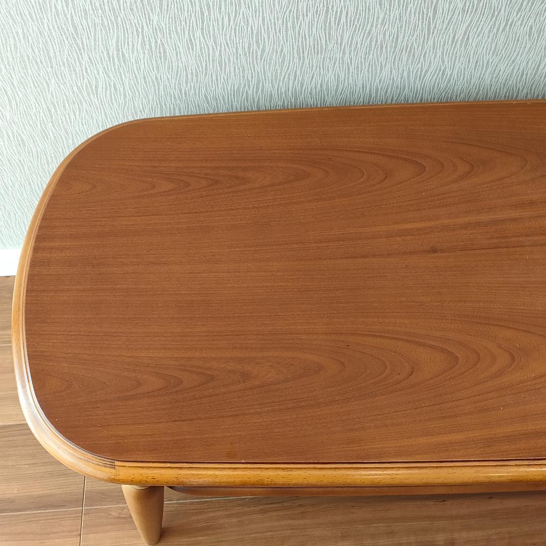 チターノ　カリモク　センターテーブル　棚付き　天然木