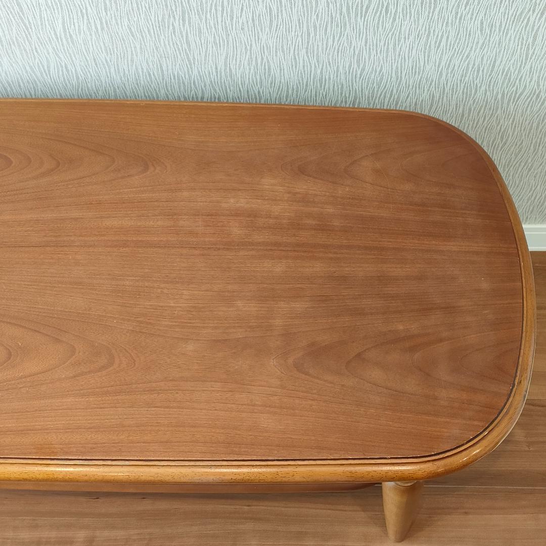 チターノ　カリモク　センターテーブル　棚付き　天然木