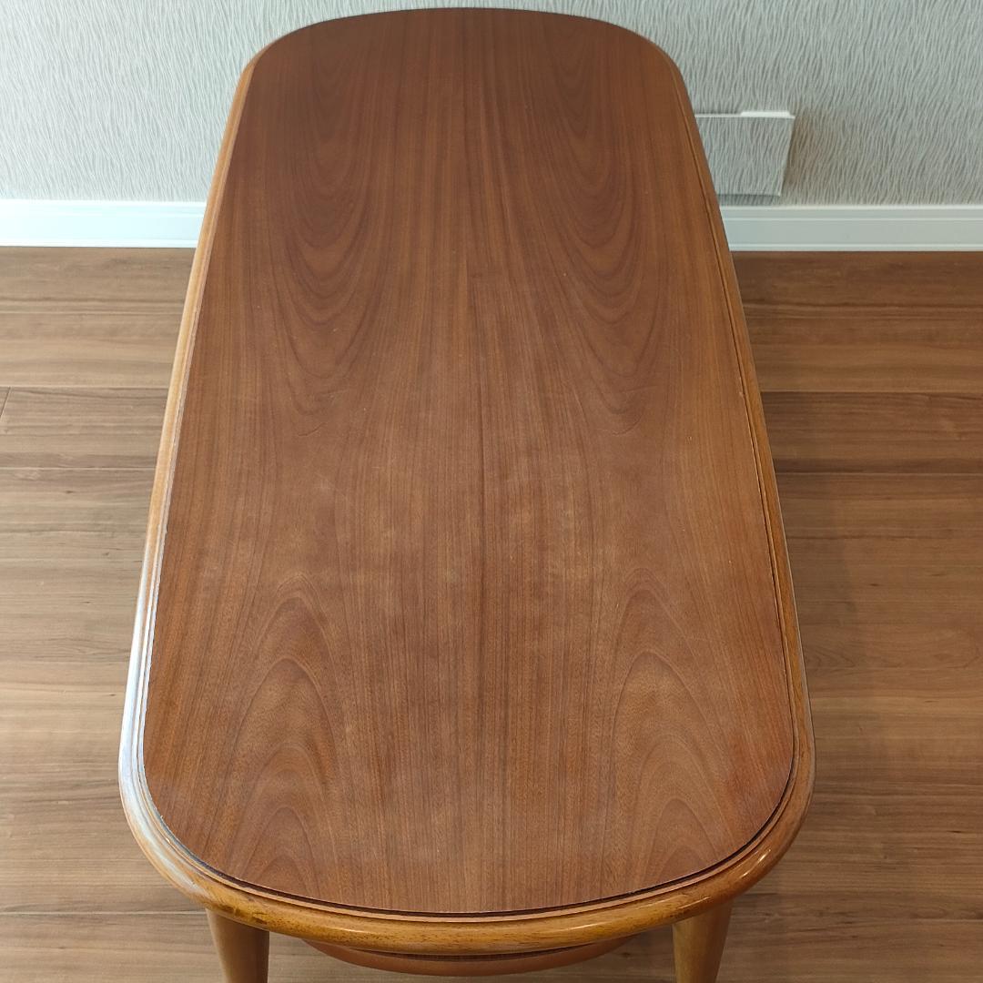 チターノ　カリモク　センターテーブル　棚付き　天然木