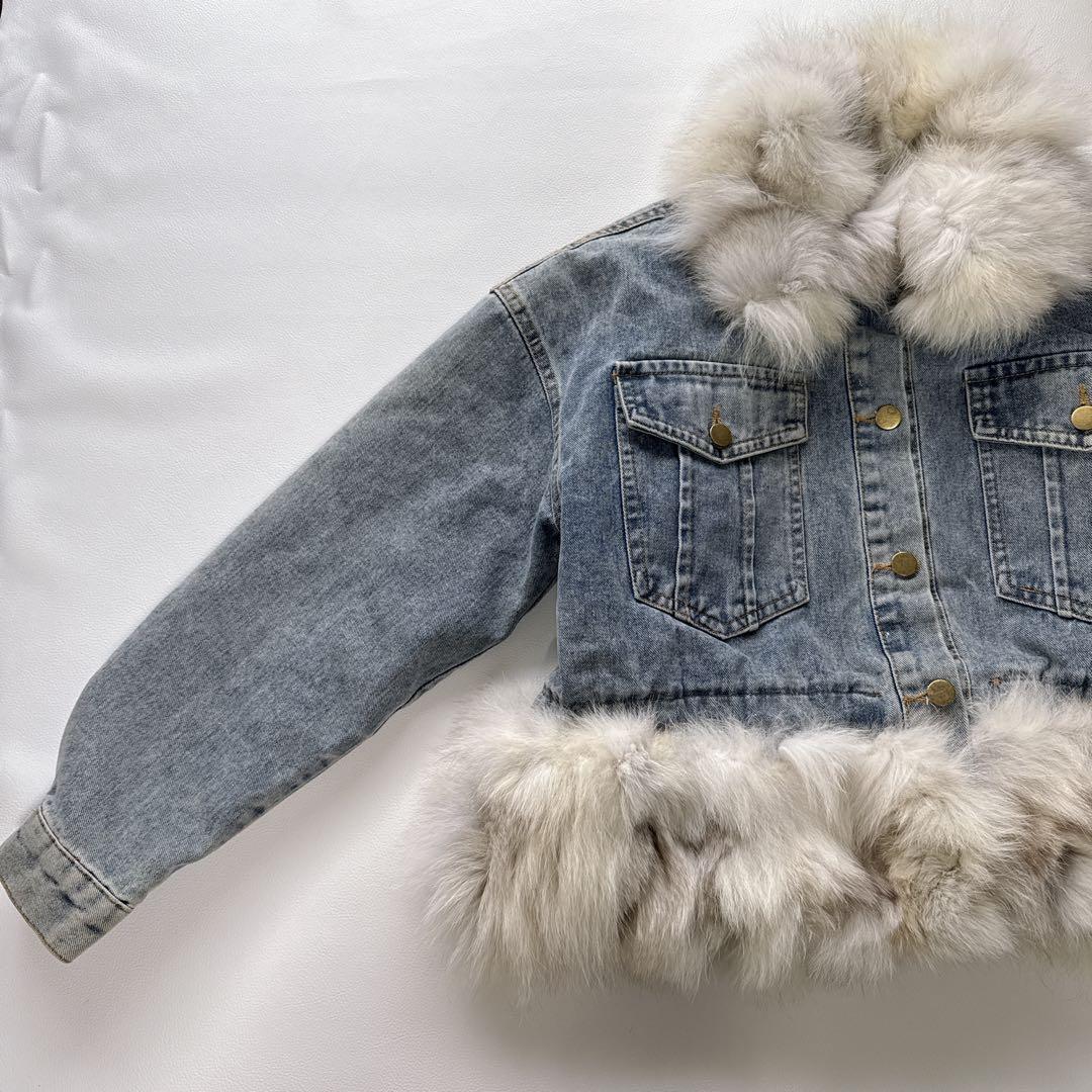 阪神虎娘様！Cindi Bendi CREA フォックスファー　デニムジャケット