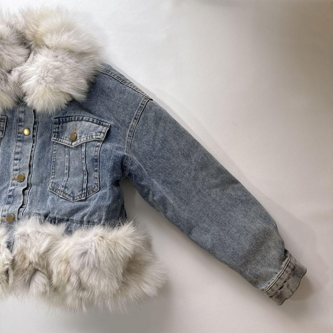 阪神虎娘様！Cindi Bendi CREA フォックスファー　デニムジャケット
