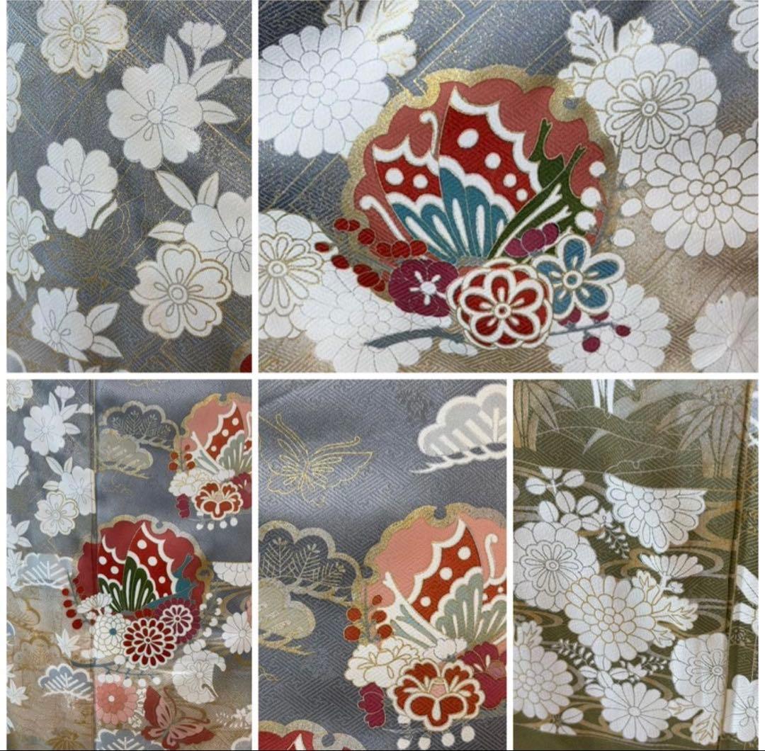 ⭐️華やかフォーマル4点フルセット 正絹訪問着　袋帯　帯締め帯揚げ